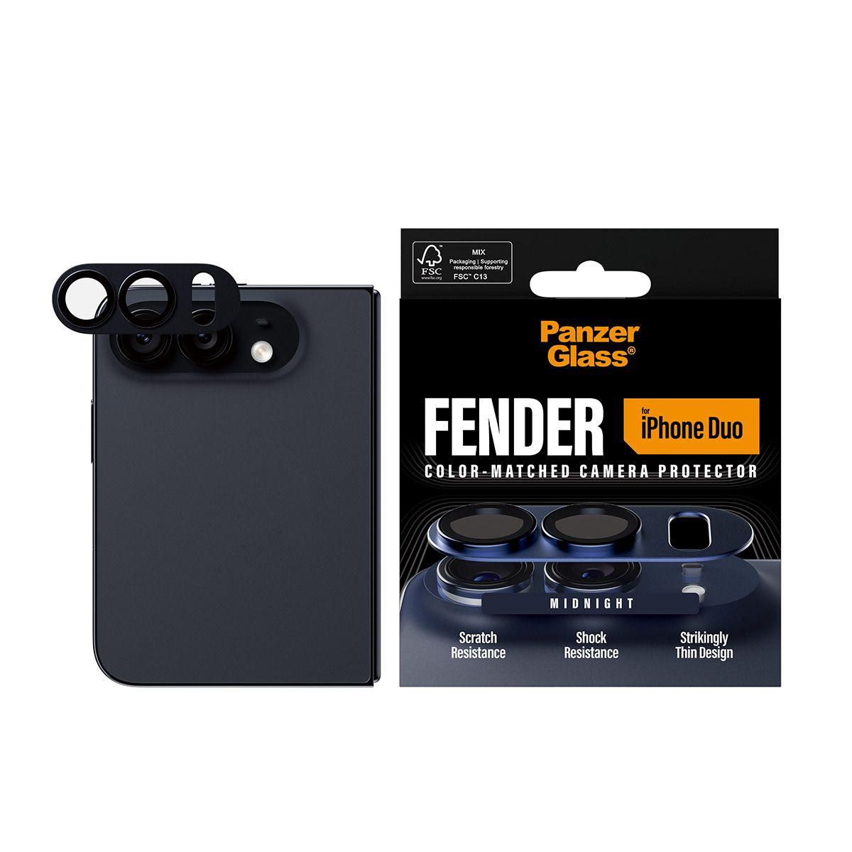 Protetor de Lentes da Câmara PANZERGLASS Fender Camera Lens Protector Midnight iPhone Duo (Apple - Silicone - Azul) — miniatura 2