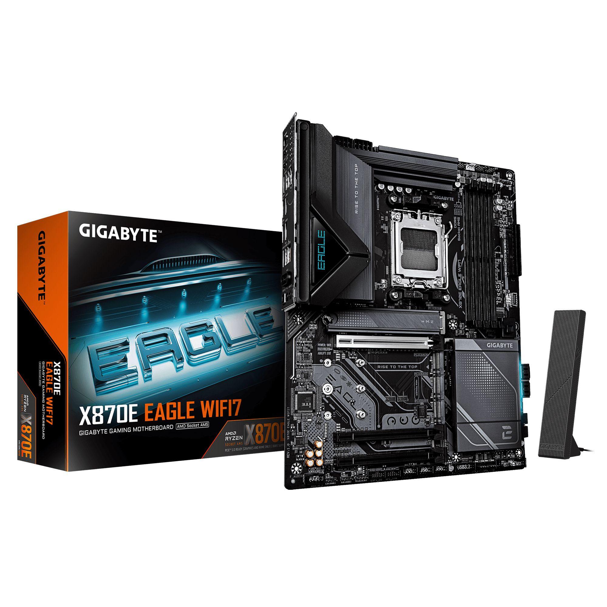 Motherboard GIGABYTE X870E EAGLE WIFI7 (AM5 - ATX - Duplo canal - Preto)