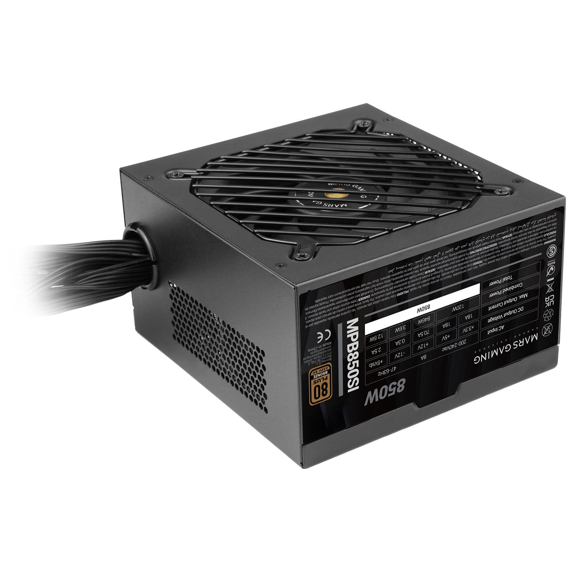 Fonte de Alimentação MARS GAMING MPB850SI (ATX - 850 W - 80 PLUS Bronze - Preto), miniatura 3