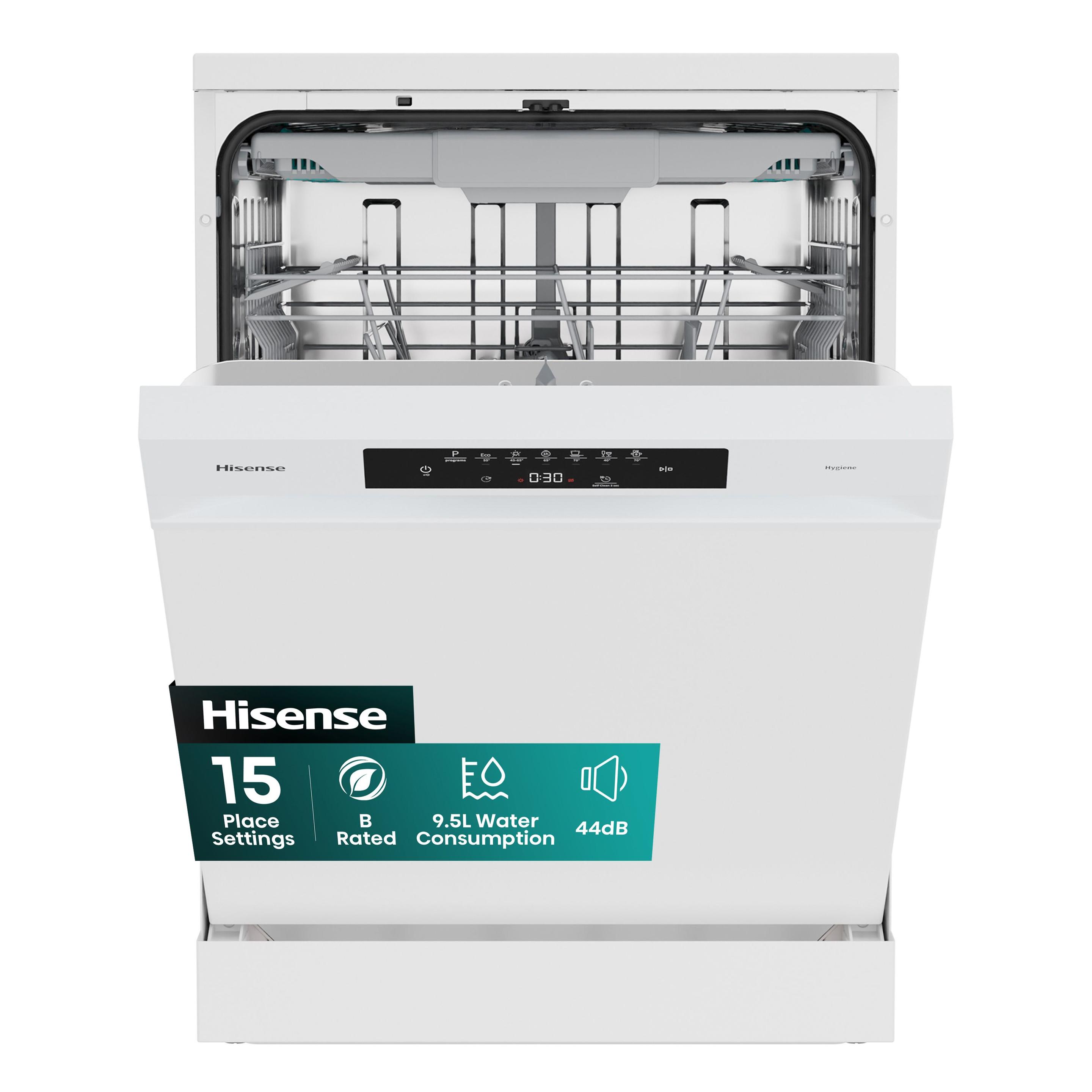 Máquina de Lavar Loiça Independente HISENSE HS643B90W (15 talheres - B - 9,5 l - Branco)