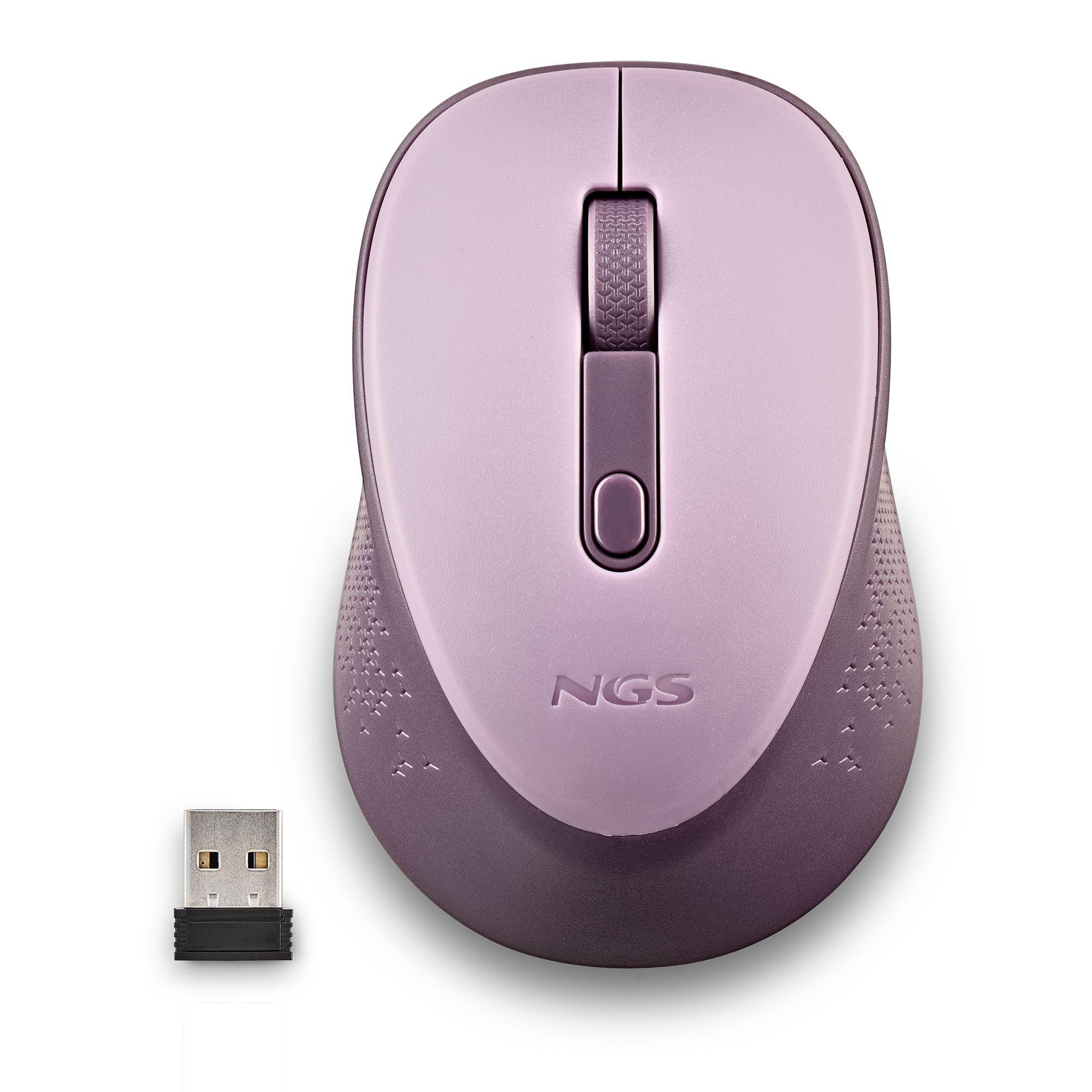 Rato NGS Dew (Ambidestro - 1600 DPI - Ótico - Lilás)