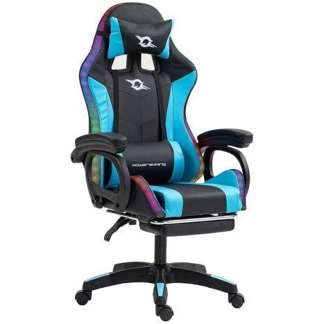 Cadeira Gaming POWERGAMING LED RGB (Preto e Azul), miniatura 3