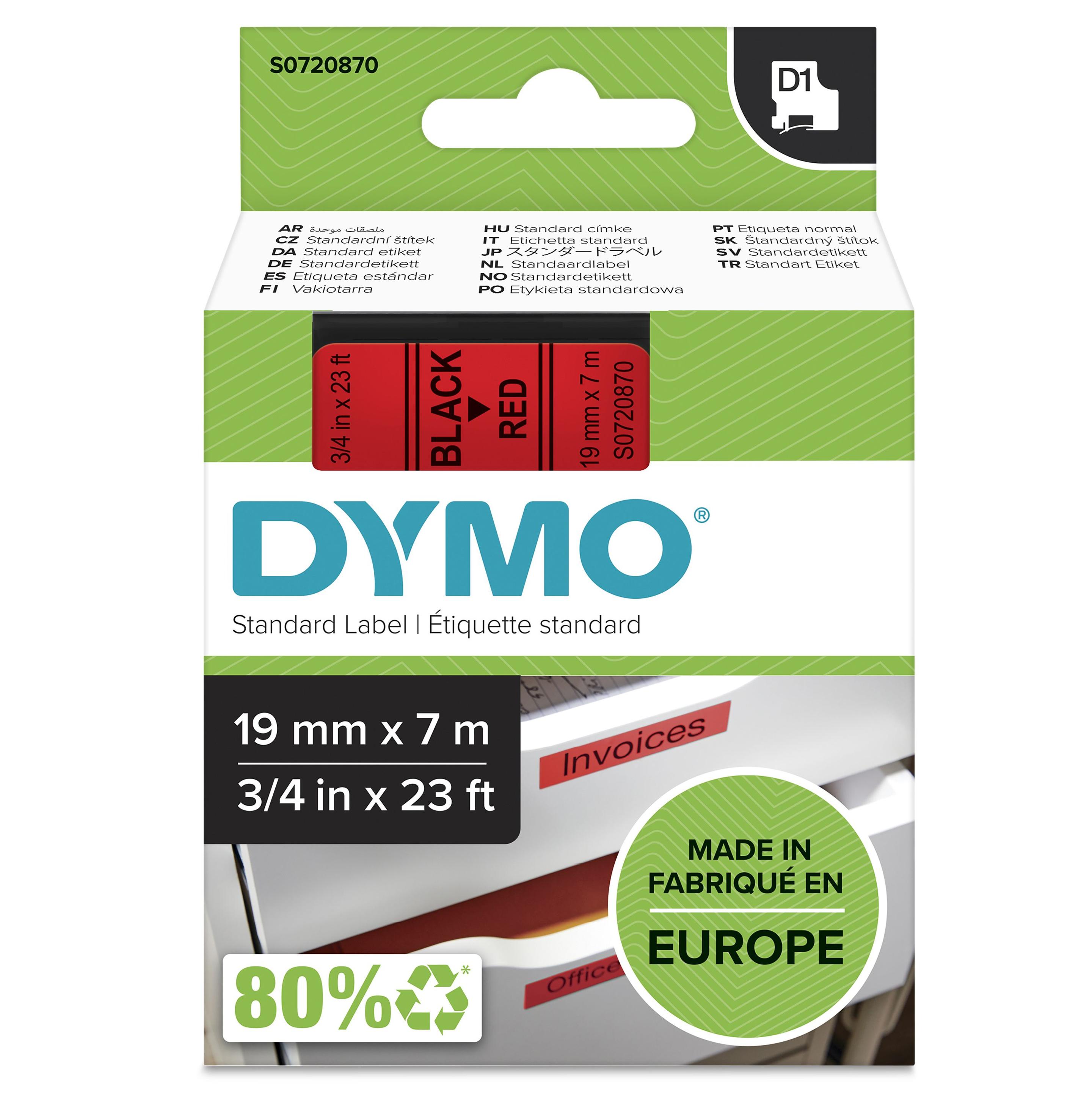 Fita de Etiquetagem DYMO D1 45807 (Preto sobre Vermelho)