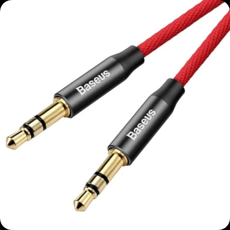 Cabo de Áudio BASEUS Yiven M30 (Jack 3,5 mm Macho-Macho - 1,5 m - Preto e Prateado)