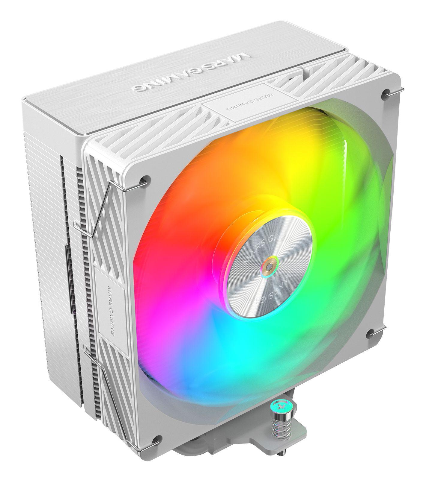 Cooler CPU MARS GAMING MCPU-X5ARGB (12 cm - 1 ventoinha - 2000 RPM - Branco) — miniatura 2