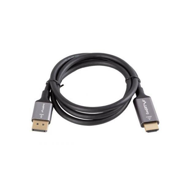 Cabo DisplayPort para HDMI LANBERG CA-DPHD-20CU-0010-BK (1 m - HDMI Type A standard - Preto e Prateado) — miniatura 3