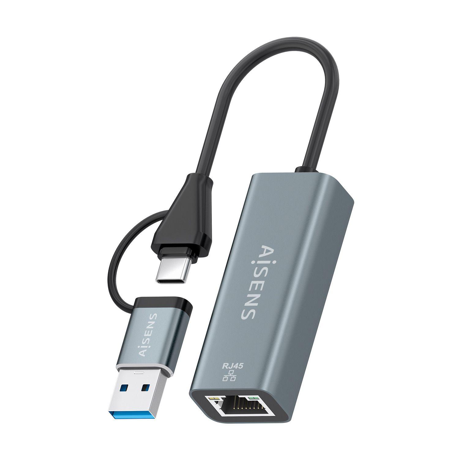 Adaptador USB para Ethernet AISENS A109-1032 (0,15 m - USB Tipo-C - Windows 10, Windows 11 - Cinzento), miniatura 3