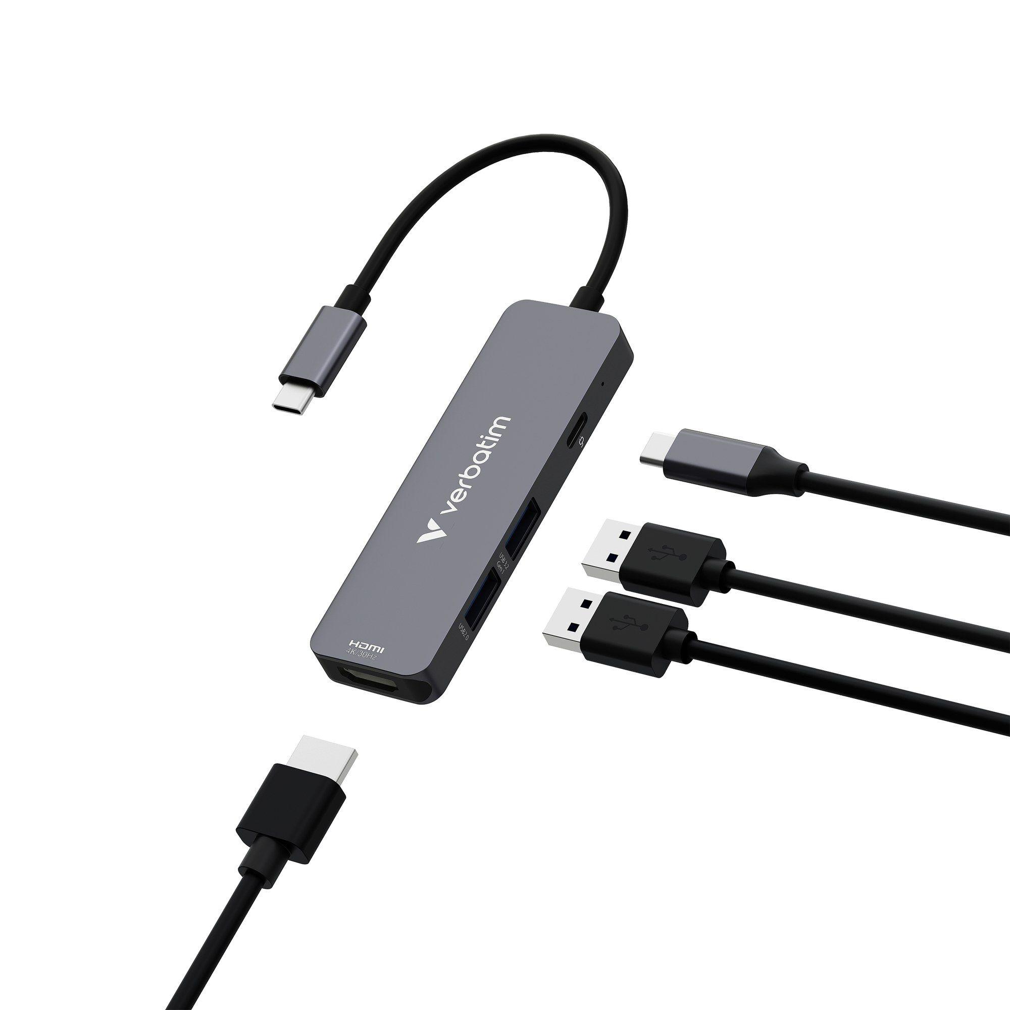 Hub USB-C VERBATIM 32155 (0,15 m - Cinzento), miniatura 2