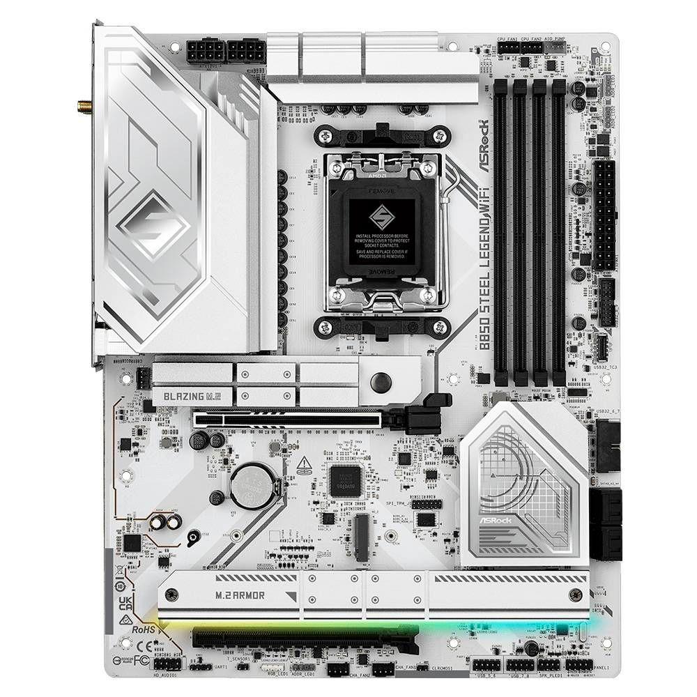 Motherboard ASROCK B850 Steel Legend WiFi (AM5 - ATX - Duplo canal - Branco), miniatura 3