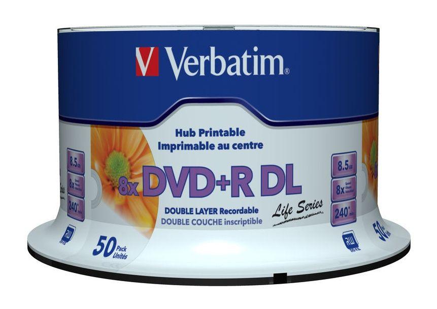 DVD+R DL Imprimível VERBATIM 97693 (8,5 GB - 8x - Pack de 50)