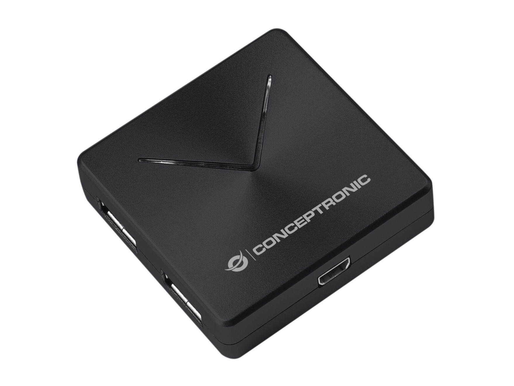 Hub USB CONCEPTRONIC HUBBIES02B (0,4 m - USB 3.2 Gen 1 Mini-B - USB 3.2 Gen 1 Type-A - Preto) — miniatura 2