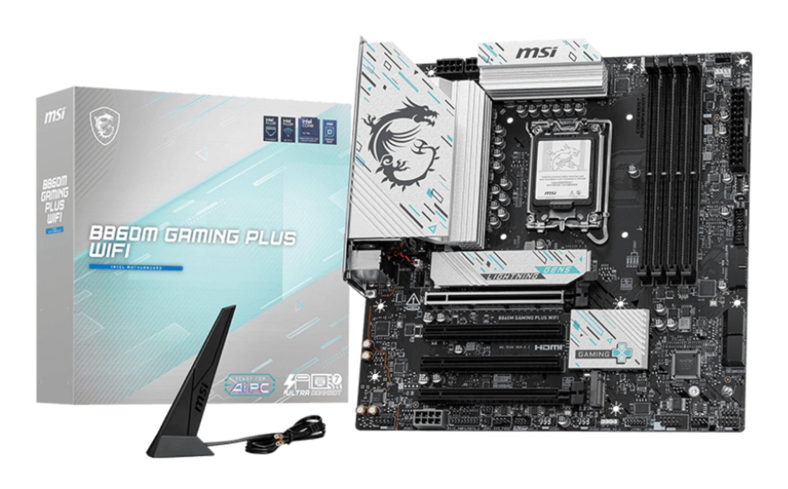 Motherboard MSI B860M GAMING PLUS WIFI (LGA 1851 (Socket V1) - Intel Core Ultra - Micro-ATX - Preto)