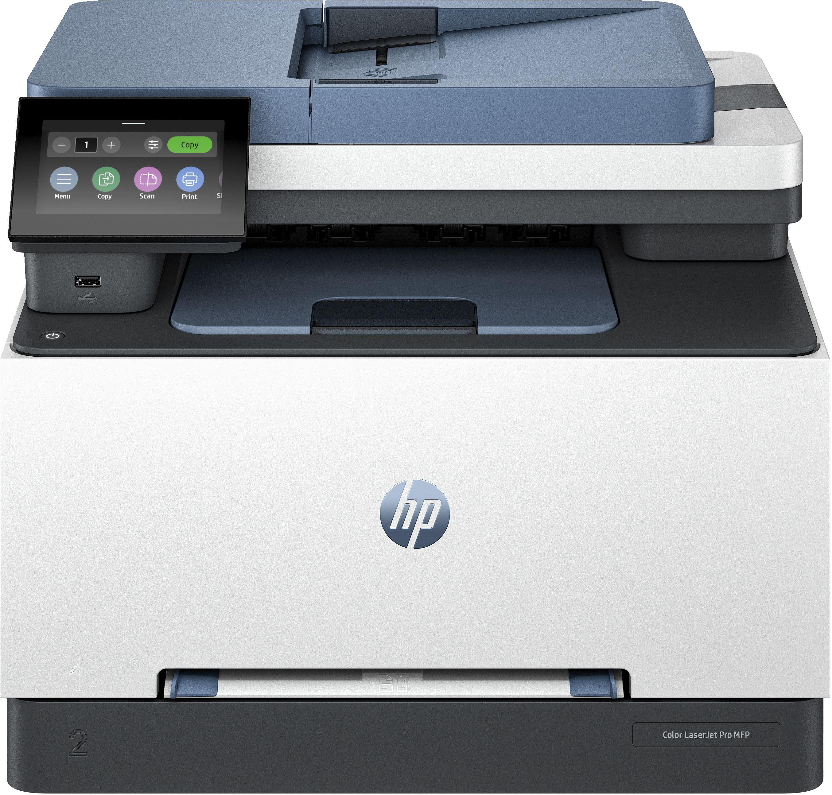 Impressora Multifunções HP Color LaserJet Pro MFP 3302fdw (A4 - Impressão a cores - 251 folhas - Branco, Preto e Azul)