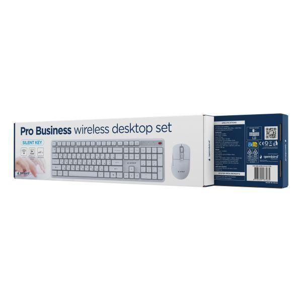 Teclado e Rato GEMBIRD KBS-WMS-01-W-CYRL (Tamanho completo - RF sem fios - Sem fios - Branco), miniatura 4