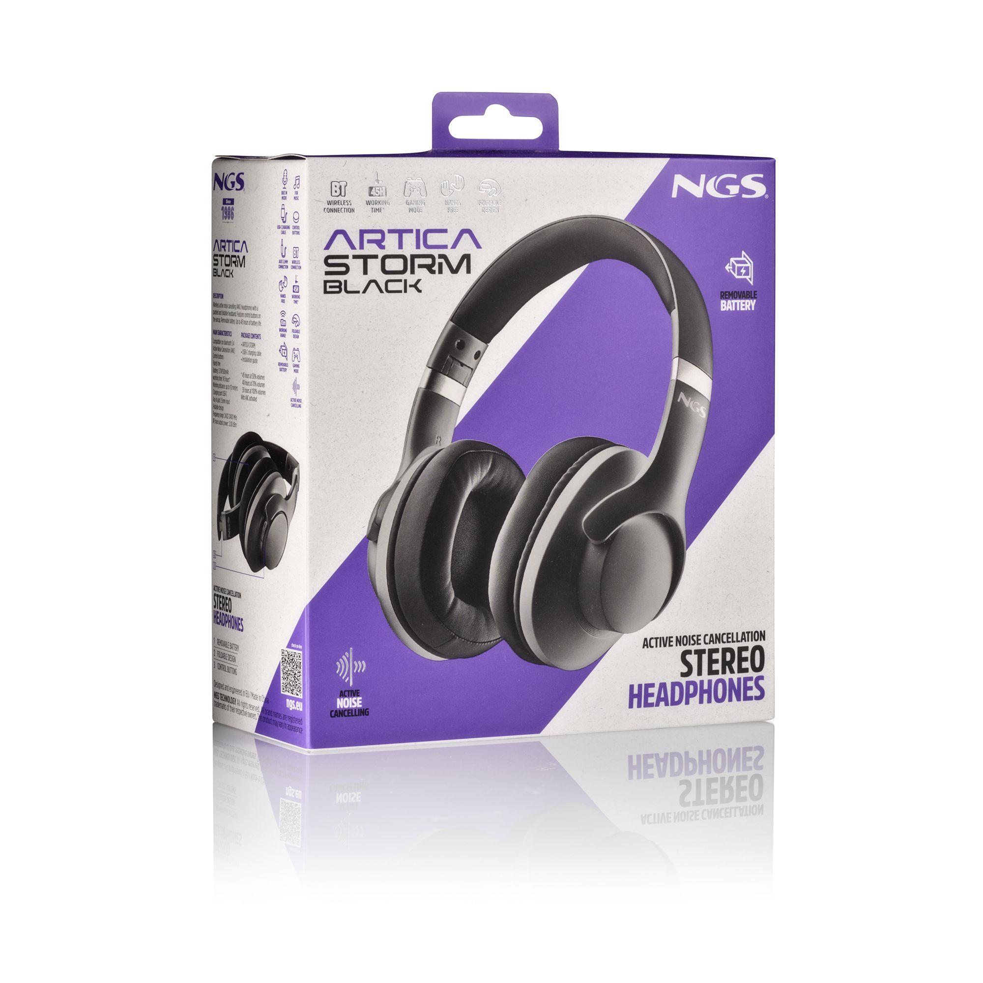 Auscultadores NGS Artica Storm (Binaural - Com fios e sem fios - Circum-aural - Preto), miniatura 5