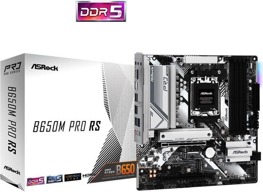 Motherboard ASROCK B650M Pro RS (AM5 - AMD Ryzen 5, AMD Ryzen 7 - Micro ATX)
