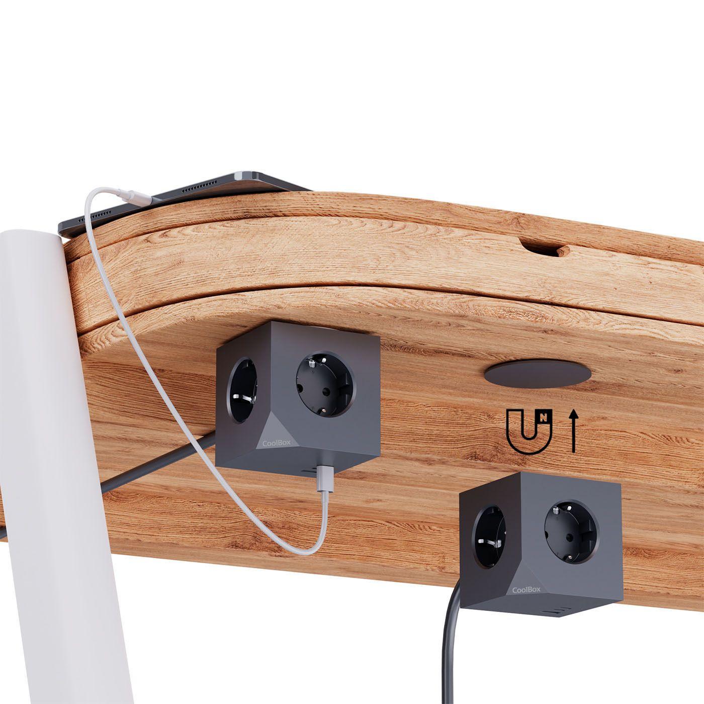 Base de Tomadas COOLBOX CUBIK MAGNET (2 USB-C e 1 USB-A - Integrado - Cinzento) — miniatura 3