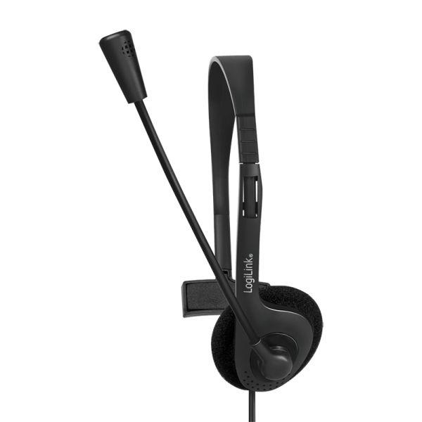 Headset Monofónico LOGILINK HS0054 (Monofónico - Com fios - Supra-aural - Preto)