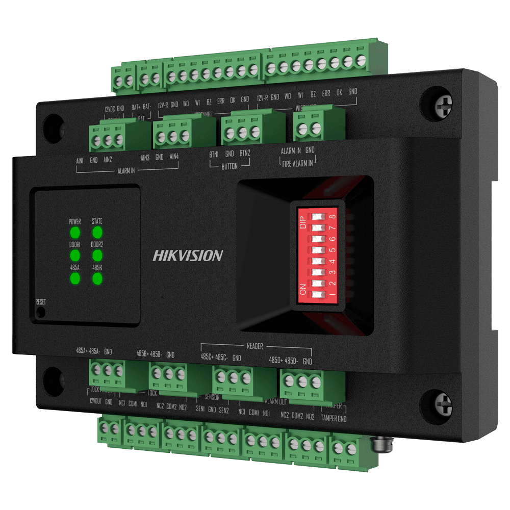 Controlador de Acesso de Extensão HIKVISION DS-K2M002X (2 portas - RS485/OSDP - Preto)