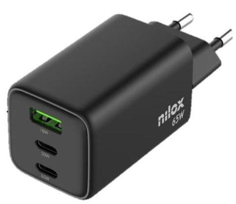 Carregador Universal NILOX NXGANUSBC65 (65 W - GaN - Preto)
