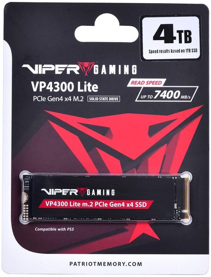 SSD PATRIOT Viper VP4300 Lite (4 TB - M.2 2280 - PCI Express 4.0 NVMe - Preto)