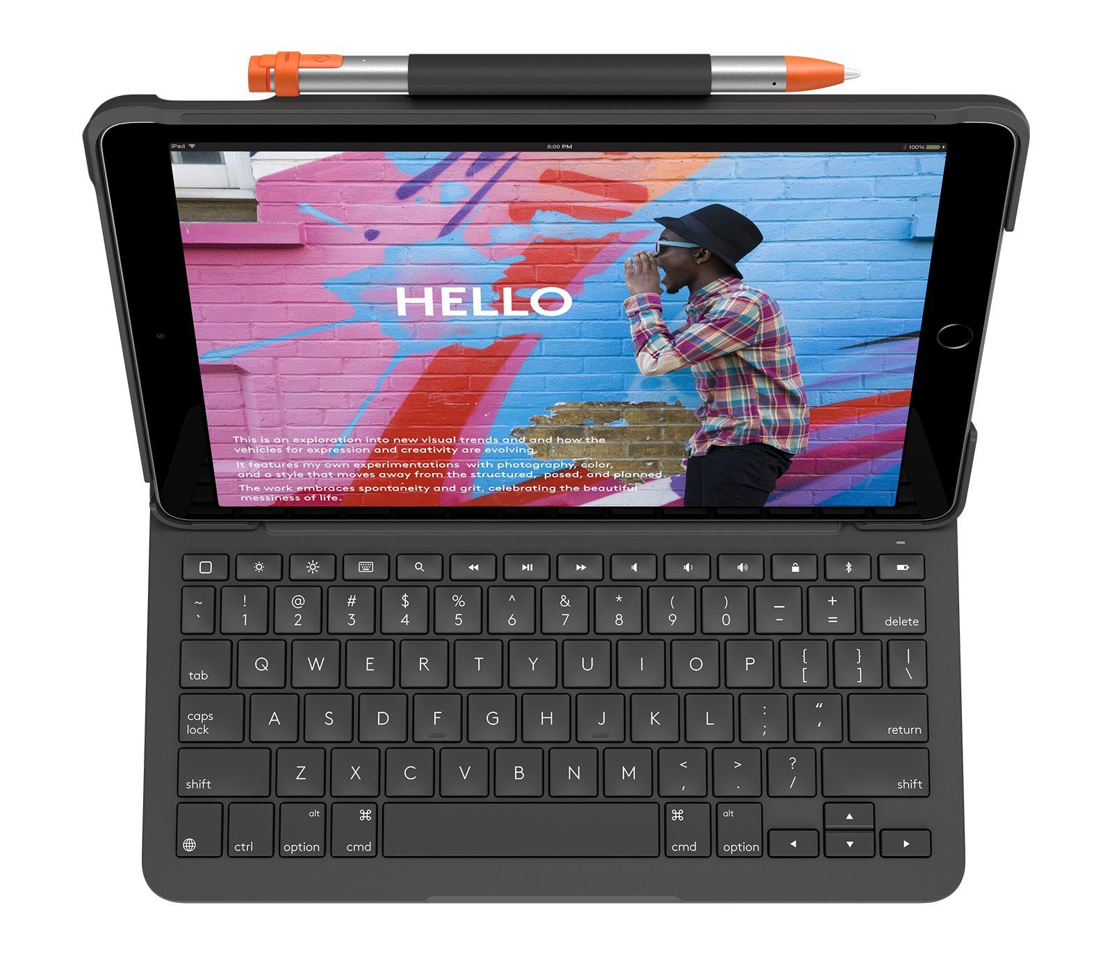 Teclado LOGITECH Slim Folio (Suíço - Bluetooth - Sem fios - Grafite) — miniatura 2