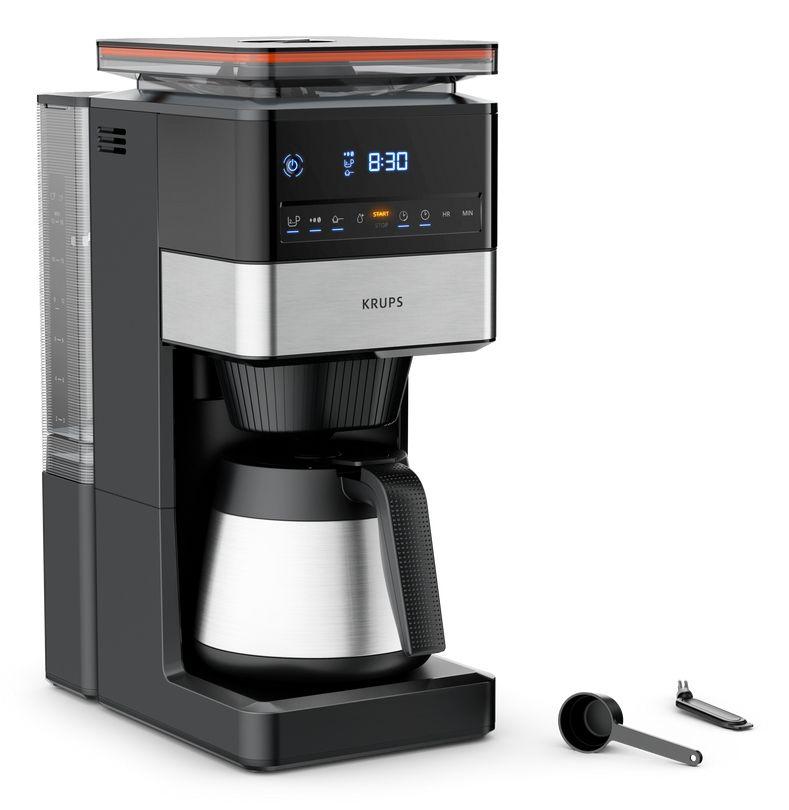 Máquina de Café de Filtro KRUPS Grind Aroma XL KT842810 (Grãos de café - 1000 W - 1,25 l - Preto e Aço Inoxidável)
