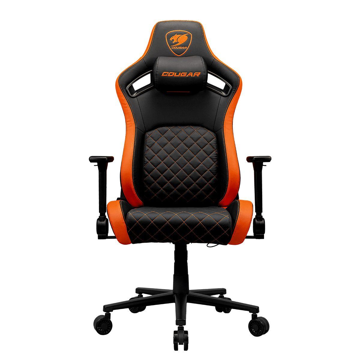 Cadeira Gaming COUGAR Defensor (120 kg - 136,5 cm - 4D - Preto/Laranja)