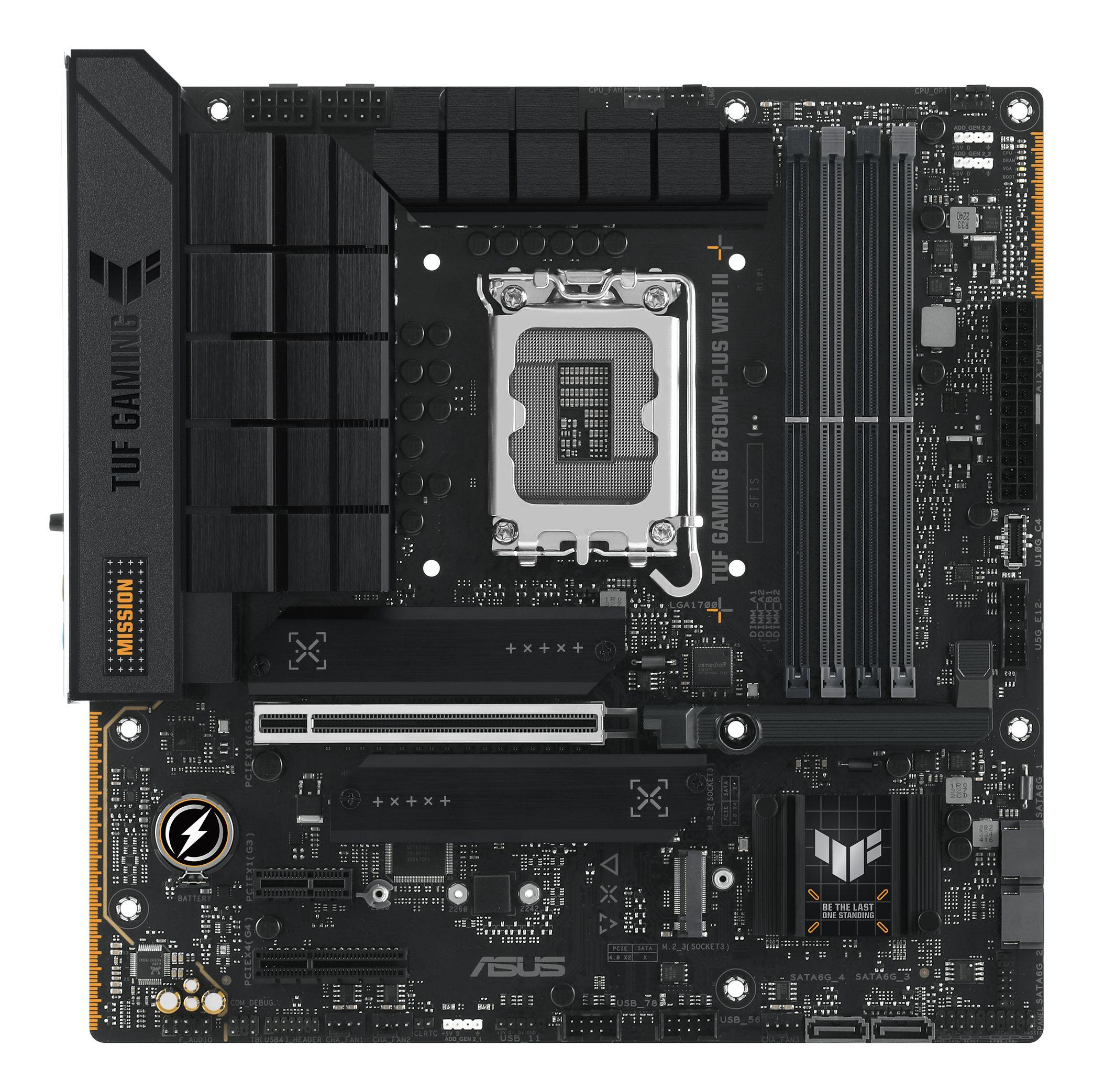 Motherboard ASUS TUF GAMING B760M-PLUS WIFI II (LGA 1700 - micro ATX - Duplo canal - Preto)