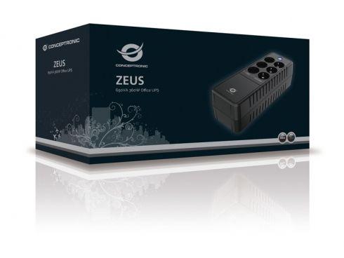 UPS CONCEPTRONIC ZEUS05E (2 x RJ-45 - Tipo F - Preto), miniatura 3