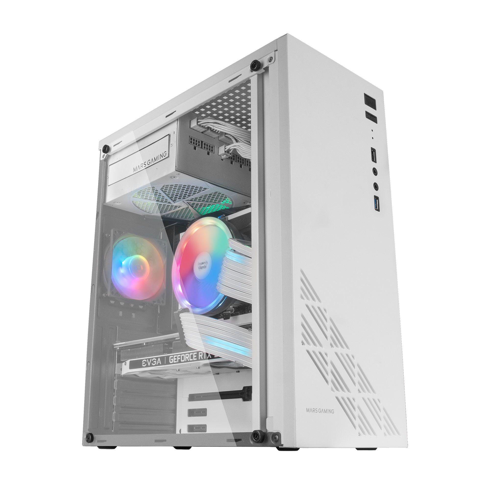 Caixa PC MARS GAMING MC100 (ATX, micro ATX, Mini-ITX - 2.5" - Mini-ITX, ATX - Branco) — miniatura 3