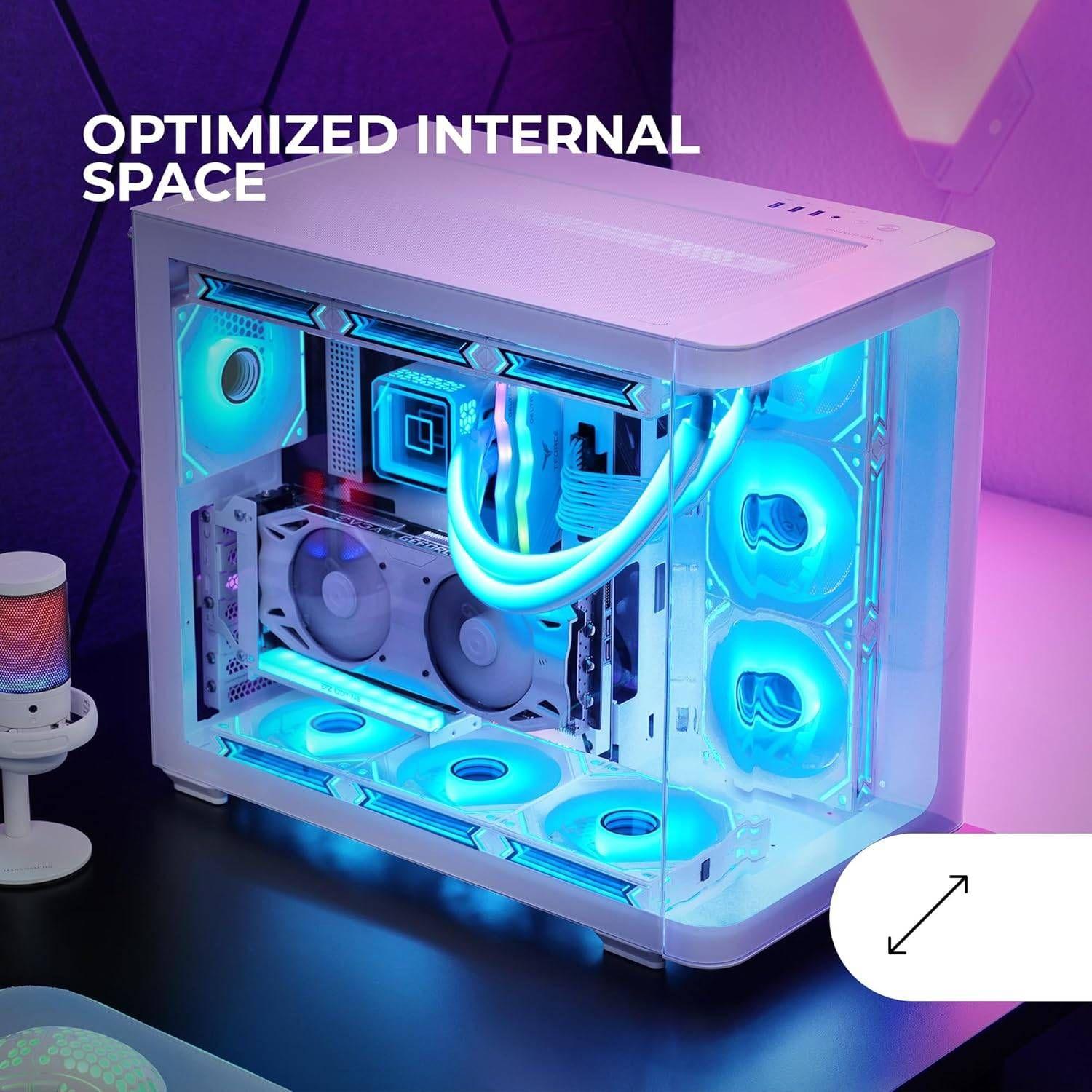 Caixa ATX MARS GAMING MC-FUSION (ATX, Micro ATX, Mini-ITX - Semitorre - 16 cm - Branco) — miniatura 6