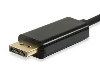 Cabo USB-C para DisplayPort EQUIP 133467 (1,8 m - USB Type-C macho, forma reta - DisplayPort macho, forma reta - Preto), miniatura 3