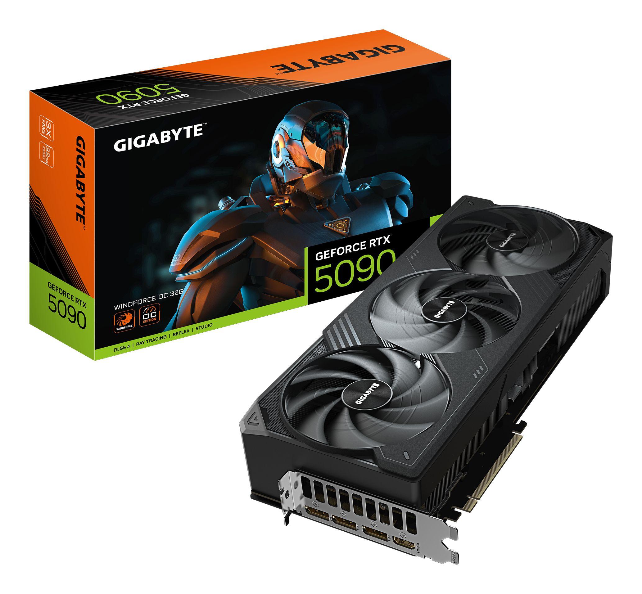 Placa Gráfica GIGABYTE GV-N5090WF3OC-32GD (GeForce RTX 5090 - 28000 MHz - 32 GB - Preto)