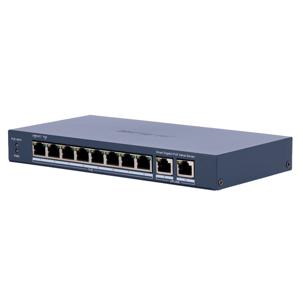 Switch PoE Gerível HIKVISION DS-3E1510P-EI/M(B) (10/100/1000 Mbps - IEEE 802.3af/at)