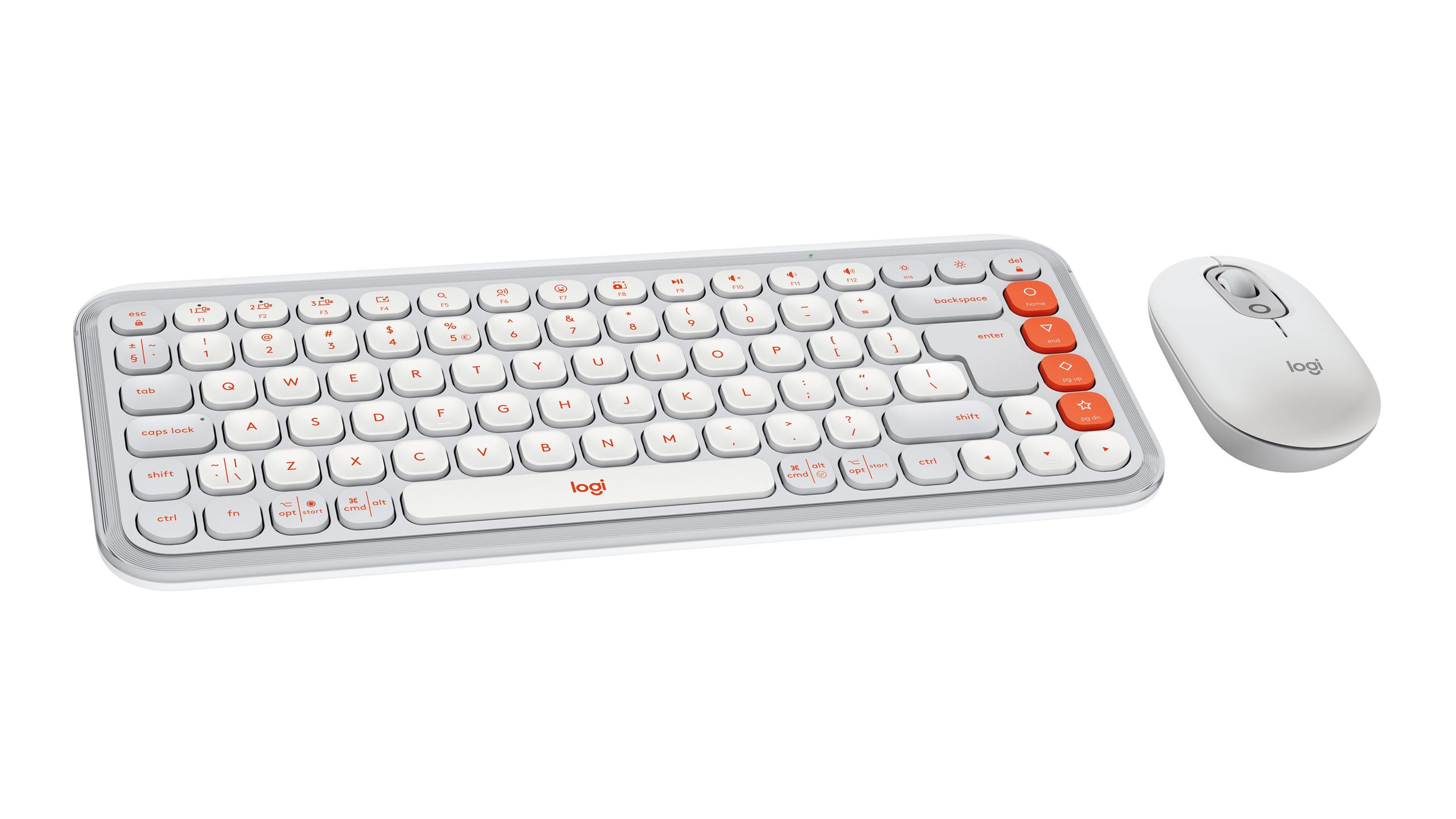 Conjunto de Teclado e Rato LOGITECH POP Icon Combo (Estados Unidos - Teclas de tesoura - Mini - Branco e Laranja), miniatura 3