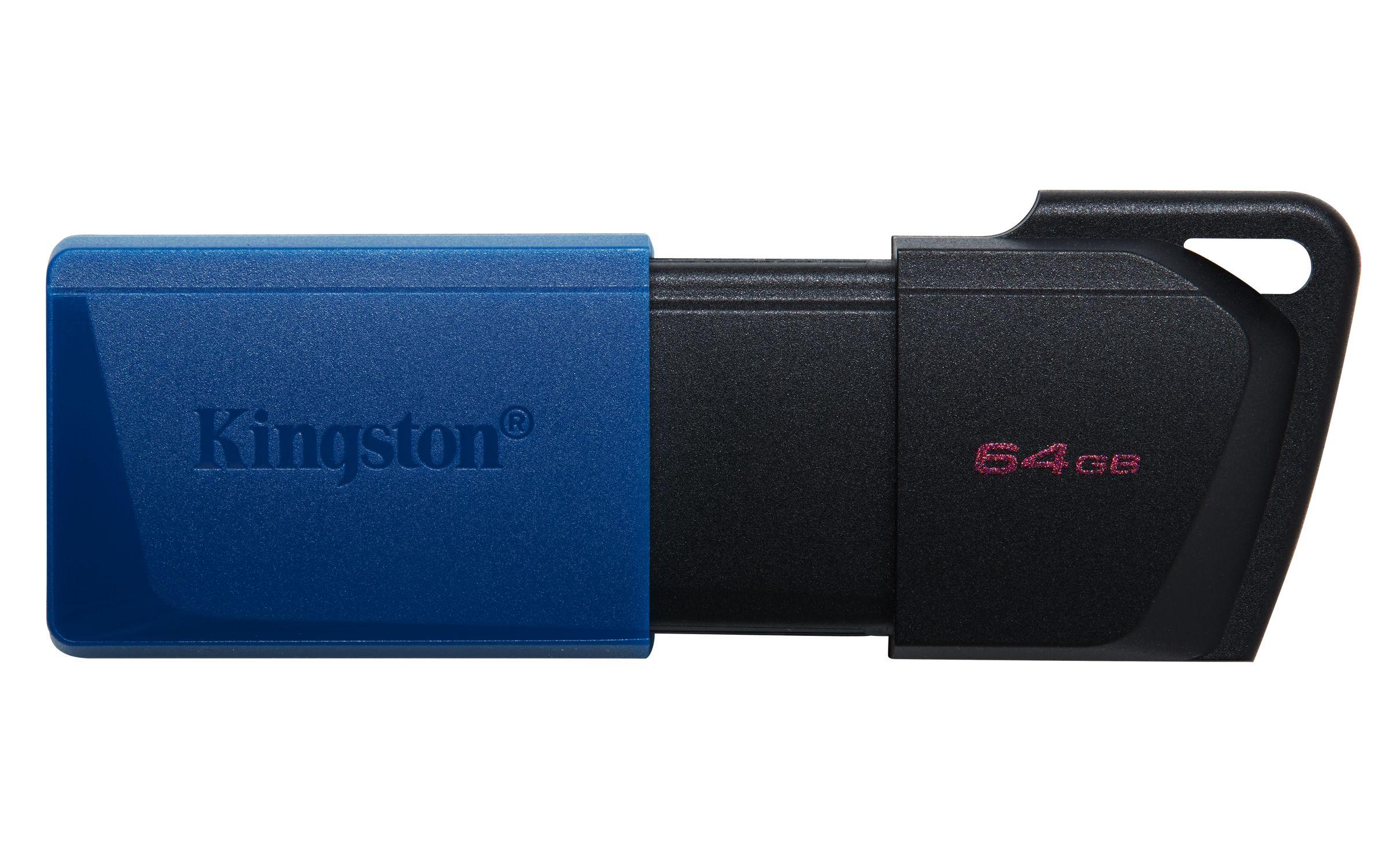 Pen USB KINGSTON DataTraveler Exodia M DTXM/64GB (64 GB - Deslizante - USB Type-A - Preto/Azul)