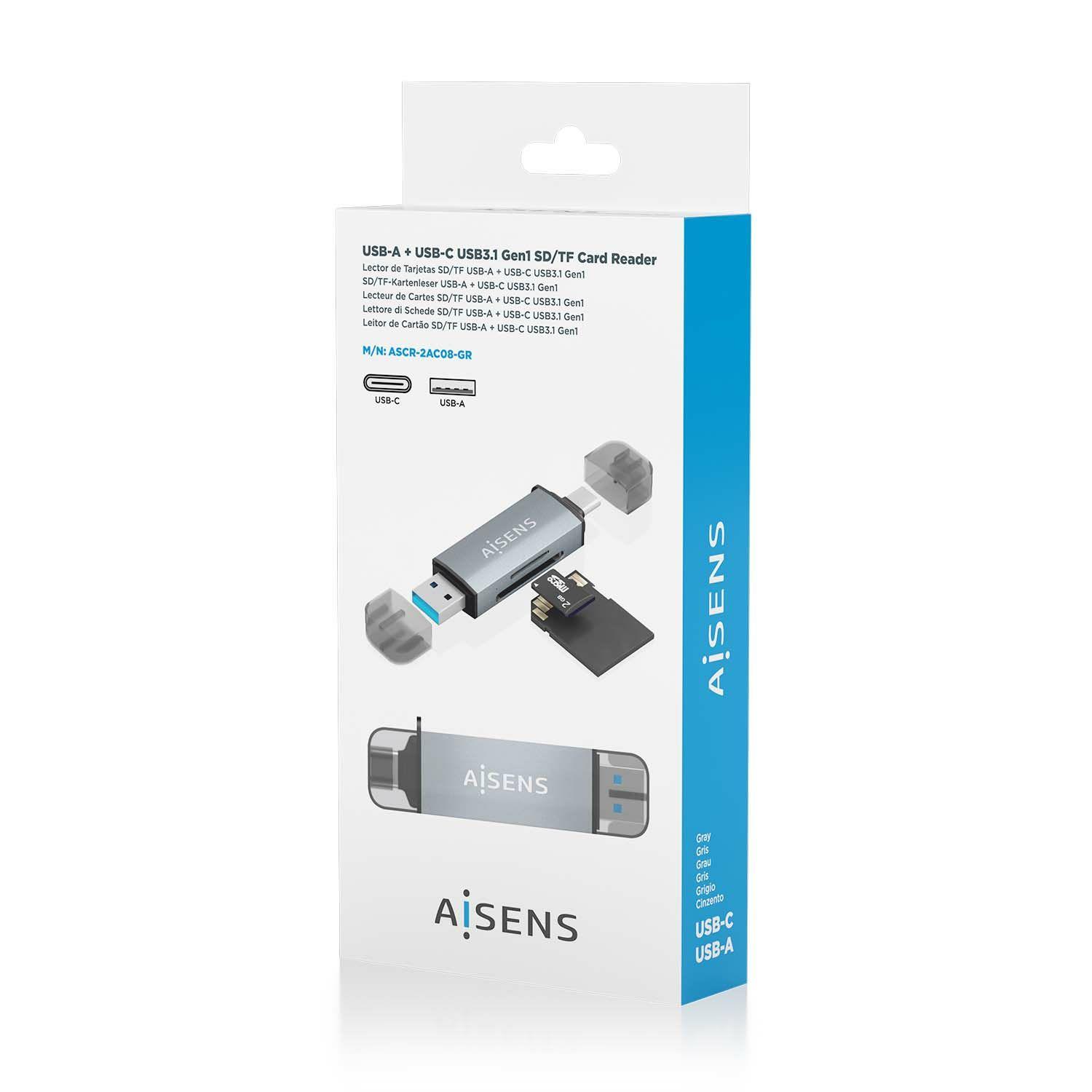 Leitor de Cartões AISENS ASCR-2AC08-GR (Cinzento), miniatura 6
