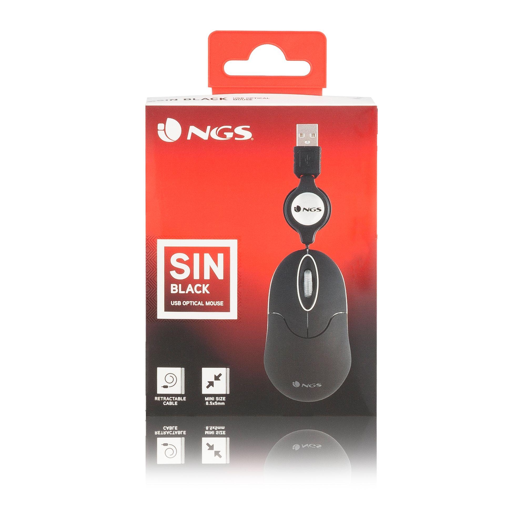 Rato NGS SIN Black (Ambidestro - 1000 DPI - Ótico - Preto), miniatura 7