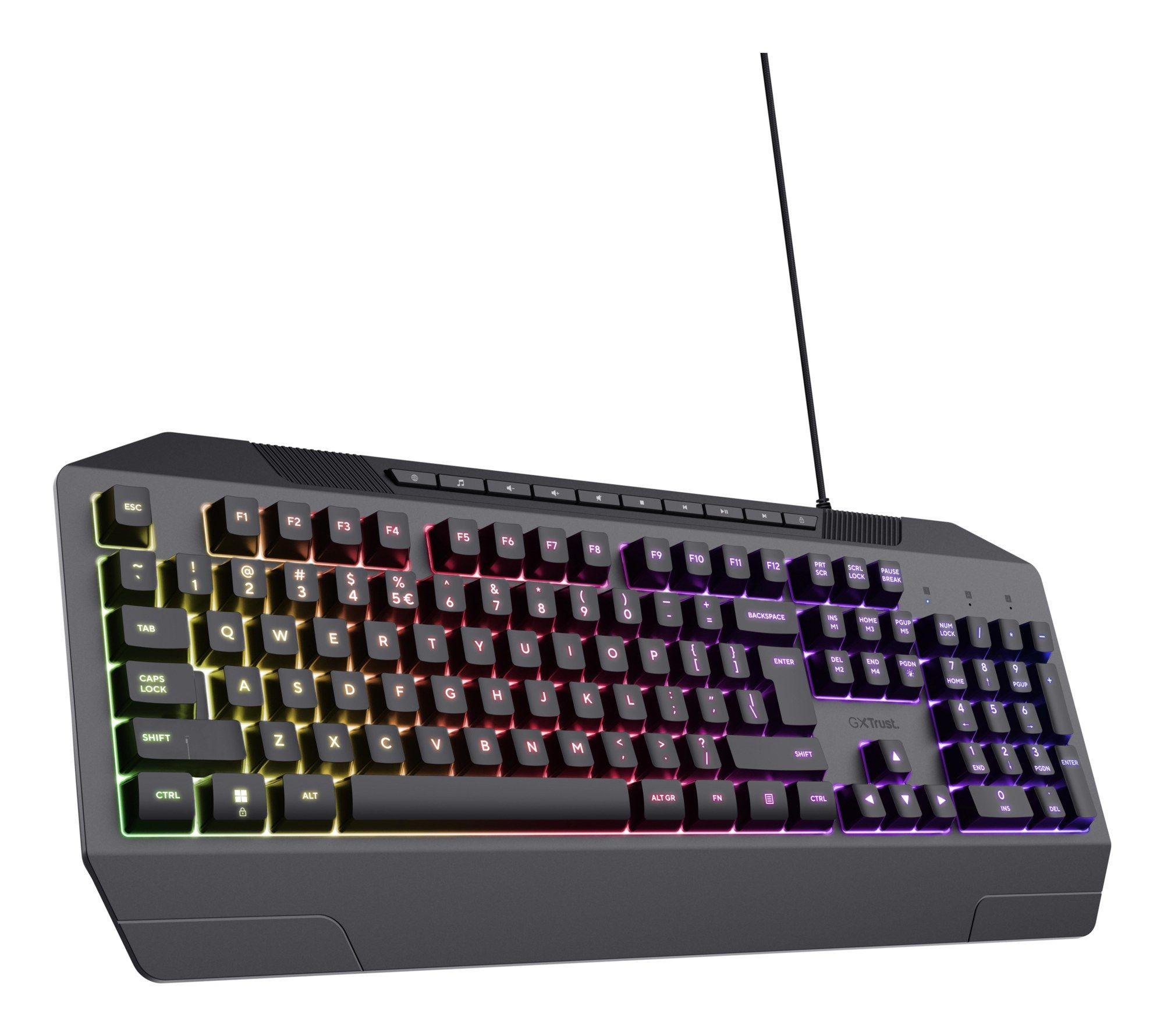 Teclado TRUST GXT 836 Evocx (Espanhol - Interruptor de membrana - Tamanho completo - Preto) — miniatura 2