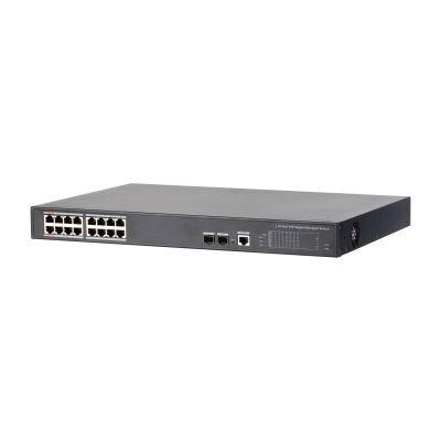 Switch Gerido DAHUA DH-PFS4218-16GT-240 (Gigabit Ethernet - 4 MB - 52 Gbit/s - Preto)