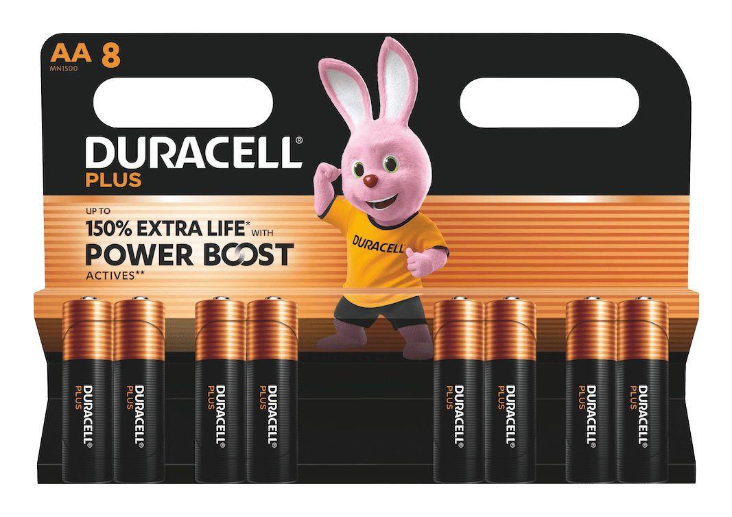 Pilhas Alcalinas DURACELL Plus AA LR6 (Preto e Dourado)