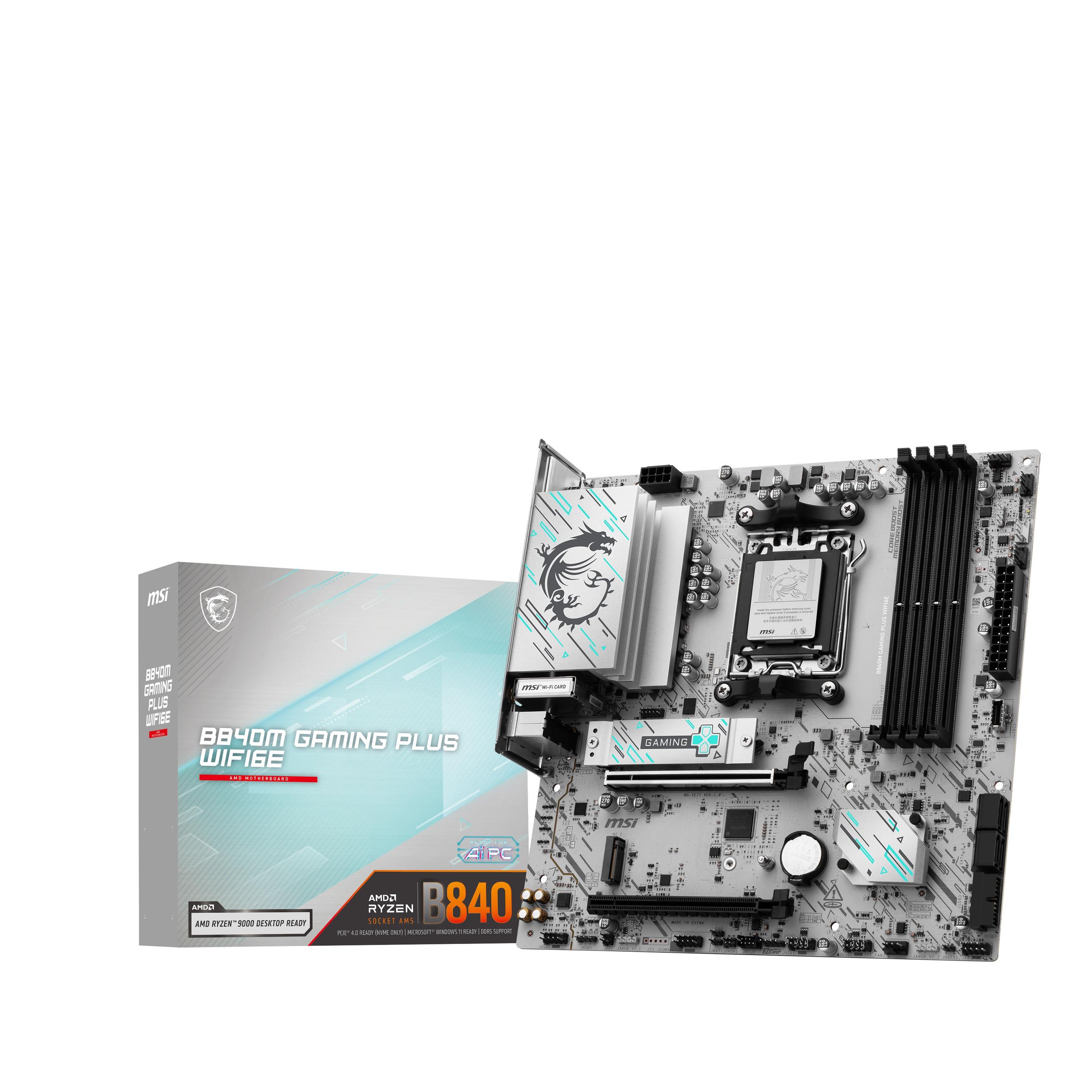 Motherboard MSI B840M GAMING PLUS WIFI6E (AM5 - micro-ATX - Duplo canal - Branco) — miniatura 7
