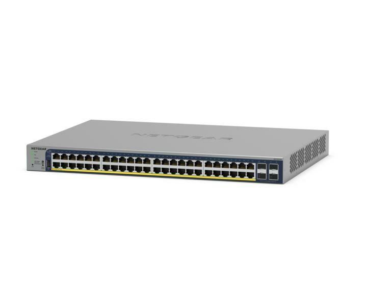 Switch Gerido NETGEAR GS728TP-300EUS (Gigabit Ethernet - 4 módulos instalados - 1,5 MB - Cinzento)