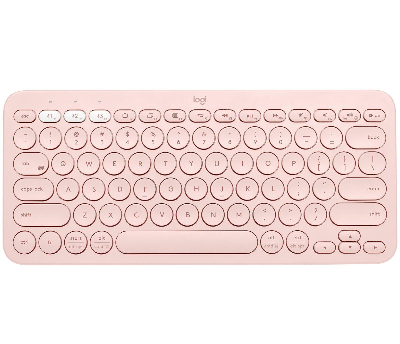 Teclado LOGITECH K380 Multi-Device (Alemão - Mini - Bluetooth - Rosa)
