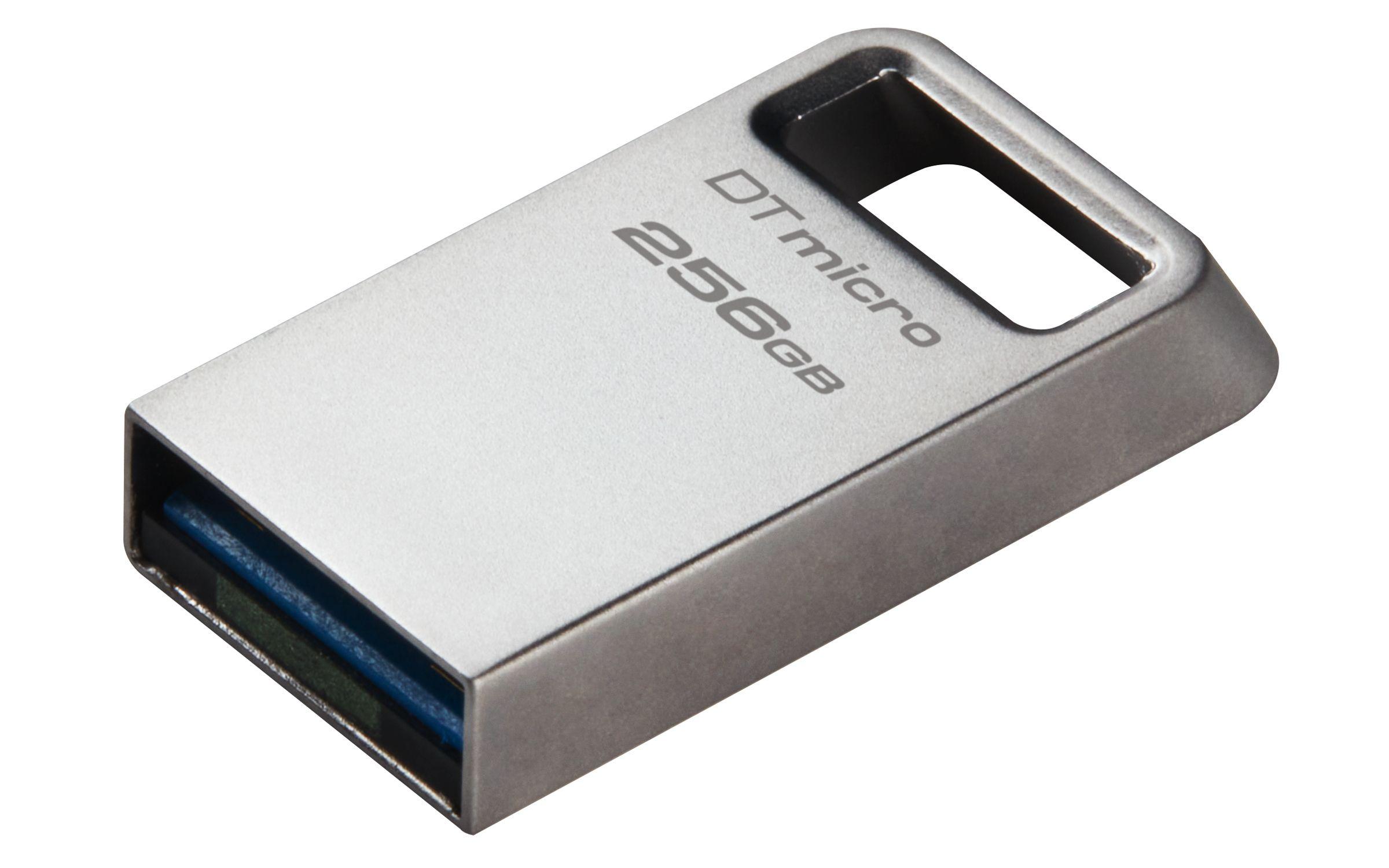 Pen USB KINGSTON DataTraveler Micro DTMC3G2/256GB (256 GB - Sem tampa - USB Type-A - Prateado) — miniatura 3