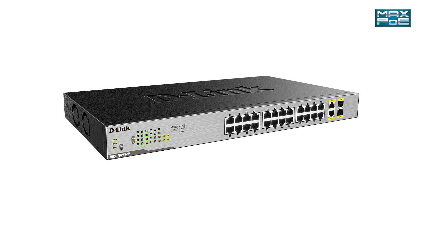 Switch D-LINK DGS-1026MP (Gigabit Ethernet - 0,512 MB - 52 Gbit/s - Preto e Cinzento), miniatura 3