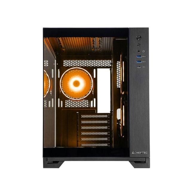 Caixa de Computador CHIEFTEC Visio GM-30B-TG-OP (Mini-ITX, Micro ATX, ATX - Cubo - 17,5 cm - Preto) — miniatura 2