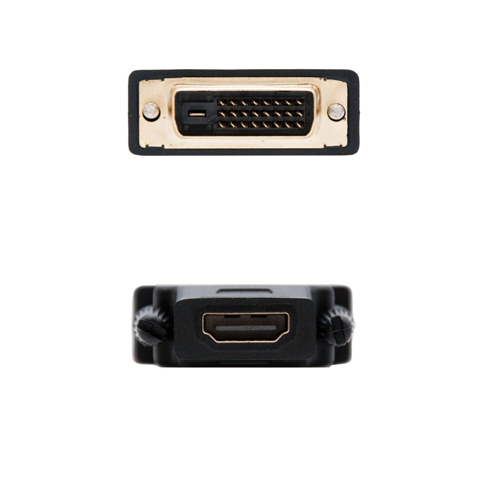 Adaptador DVI para HDMI NANOCABLE 10.15.0700 (DVI 24+1 - HDMI Tipo A - Preto), miniatura 2