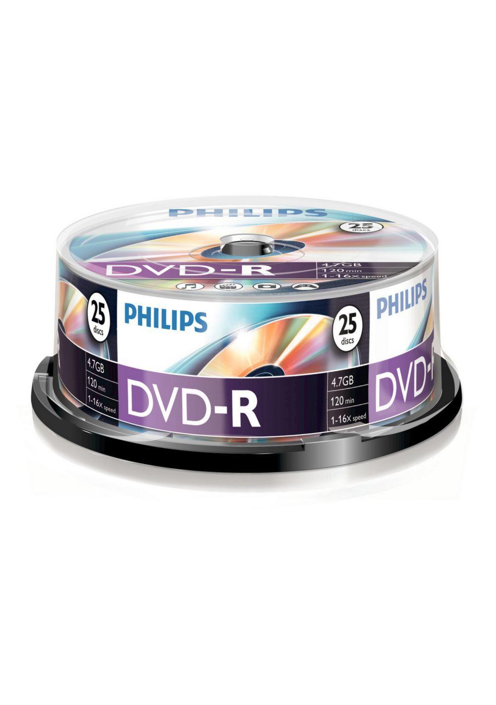 DVD-R PHILIPS DM4S6B25F/00 (4,7 GB - 16x - Pack de 25)